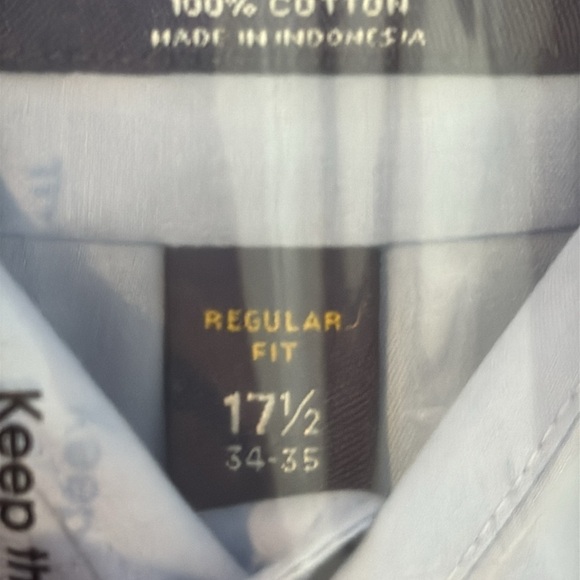 Stafford, easy care, cotton, broad cloth, dress shirt, light blue 17 1/2 - Picture 6 of 6